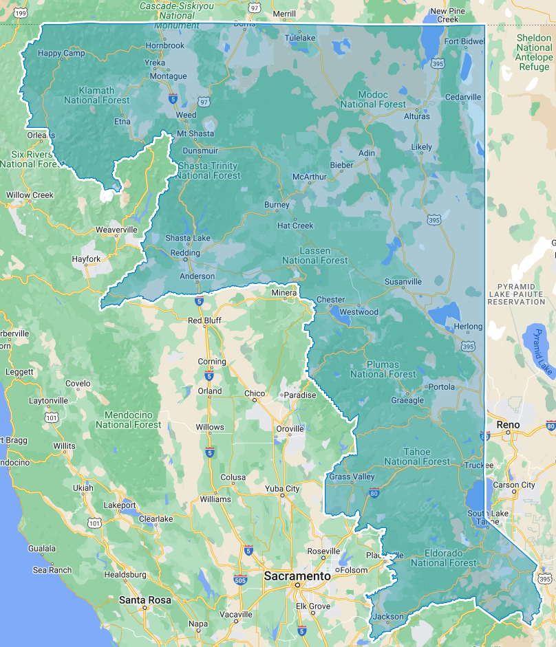 District 01 boundary map in California