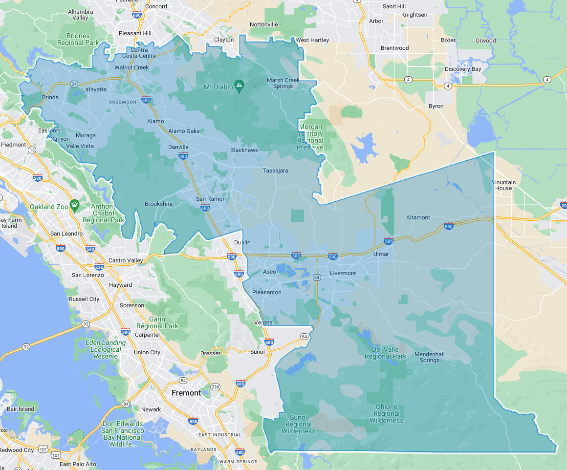 District 16 boundary map in California