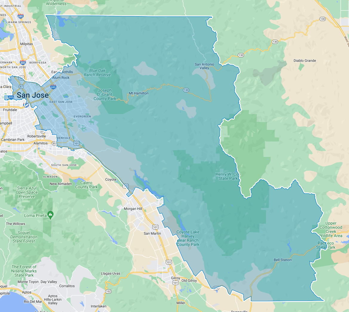 District 25 boundary map in California