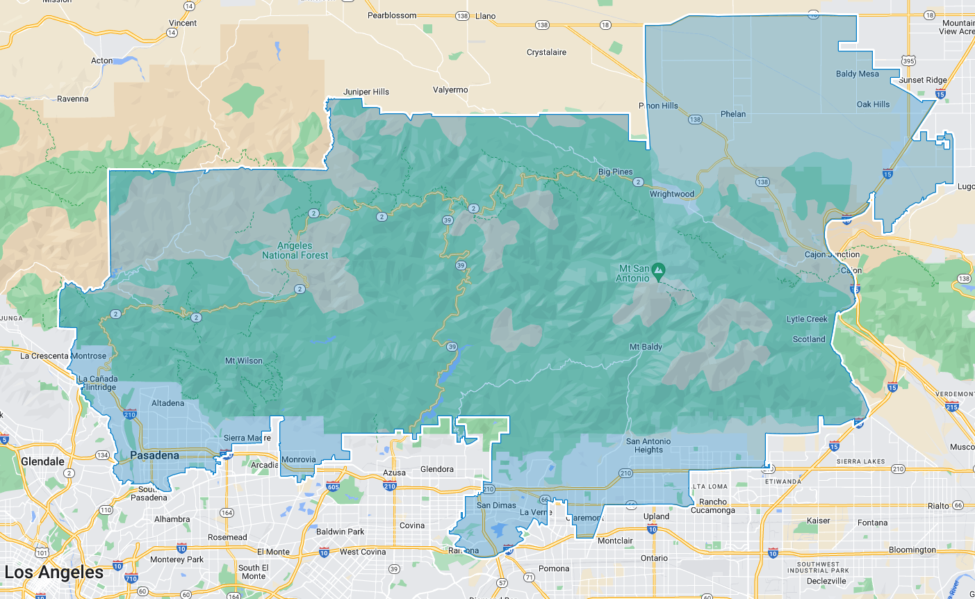 District 41 boundary map in California