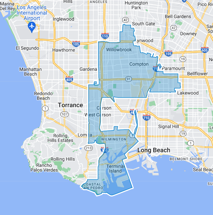 District 65 boundary map in California